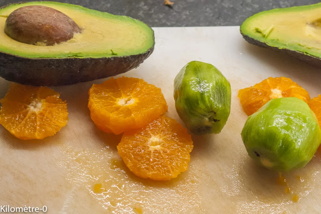 Salade de magret de canard séché aux fruits d&rsquo;hiver - Étape 1