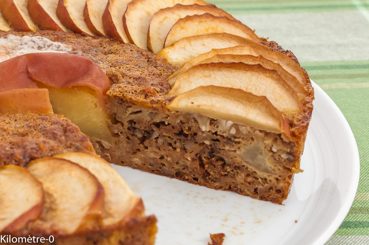 Photo de recette de dessert, gâteau, moelleux , fondant, sans beurre, sans huile, sans matière grasse, agrumes, fruits de la passion, fruits, pommes, noix, facile, rapide, healthy, sain, bio, Kilomètre-0, blog de cuisine réalisée à partir de produits de saison et issus de circuits courts
