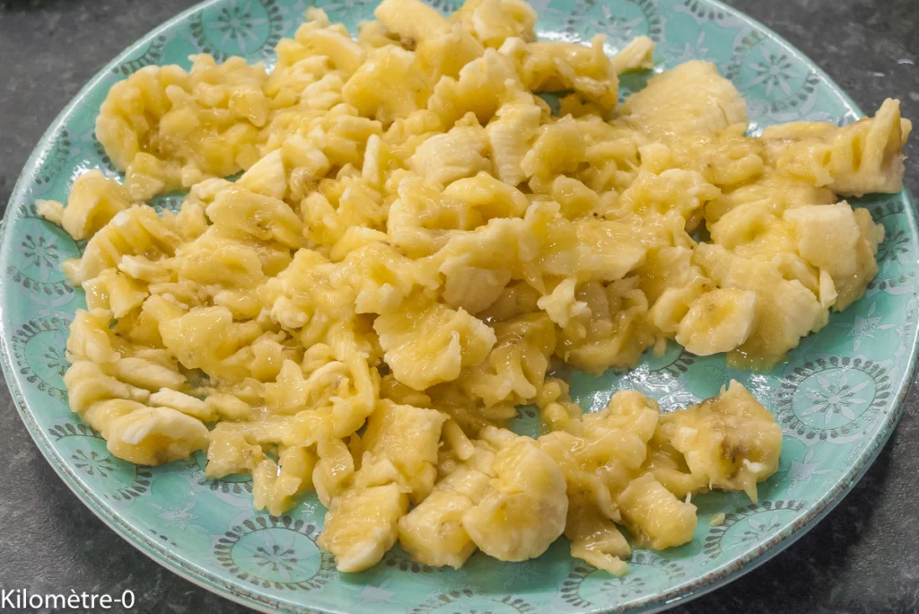 Gâteau du matin aux trois farines, aux bananes et pépites de chocolat - Étape 1