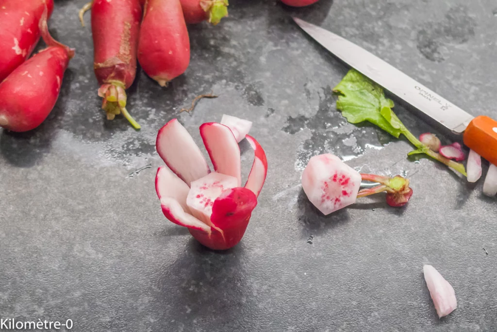 Radis fleur à la mousse de sardines - Étape 5