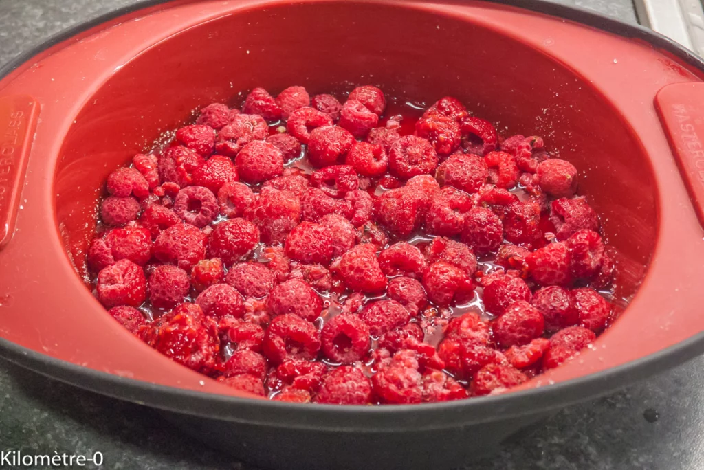 Gâteau moelleux aux framboises - Étape 1