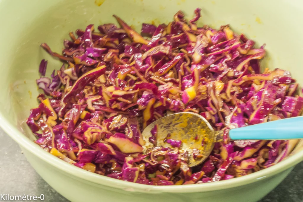 Salade de chou rouge au bœuf - Étape 5