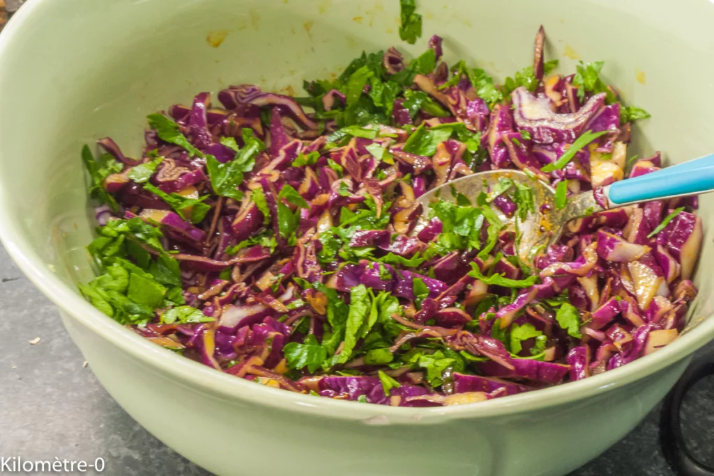 Salade de chou rouge au bœuf - Étape 6
