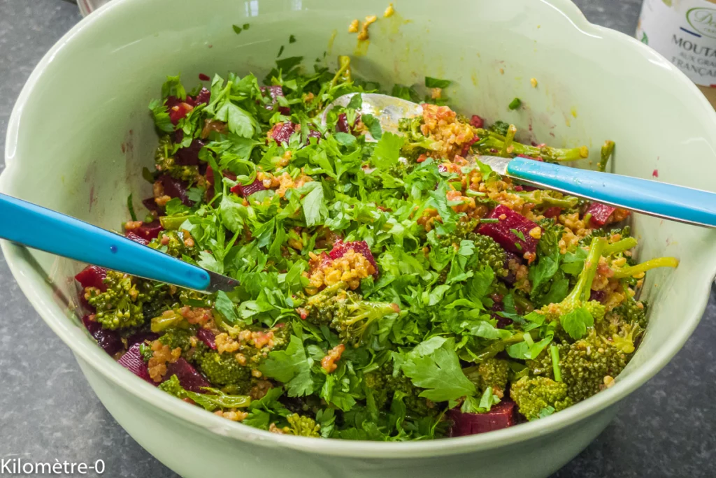 Salade au petit épeautre, brocolis et betteraves - Étape 7