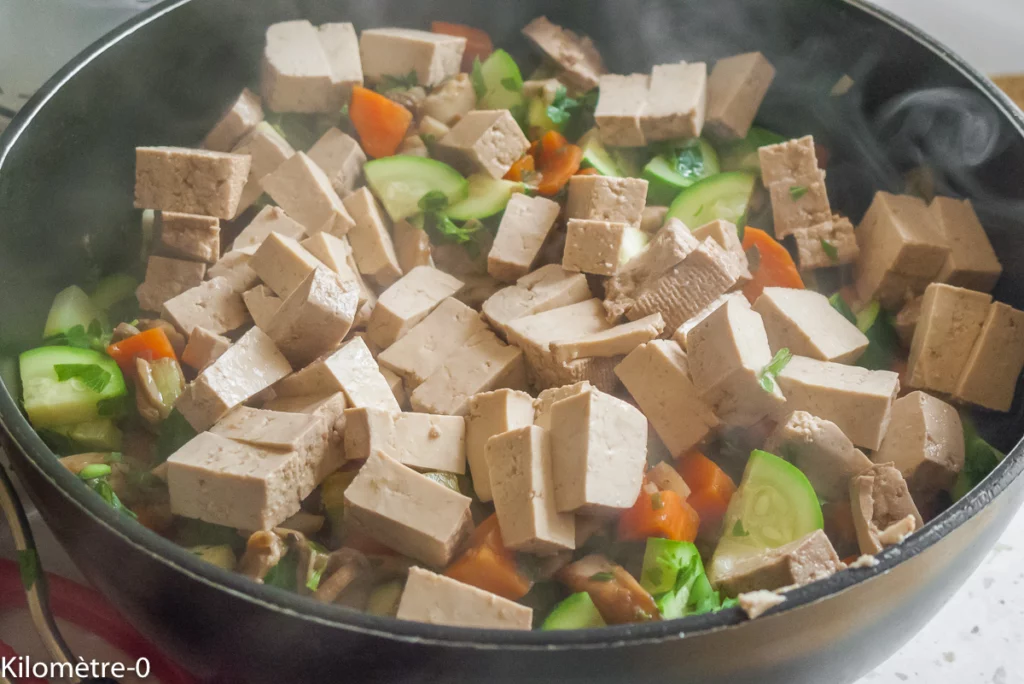 Tofu aux champignons et légumes printaniers - Étape 6