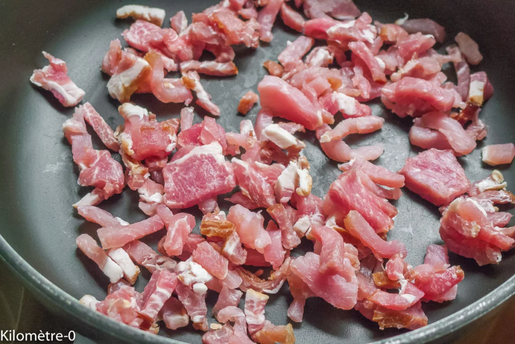 Poêlée de radis noirs aux courgettes, carottes et lardons - Étape 4