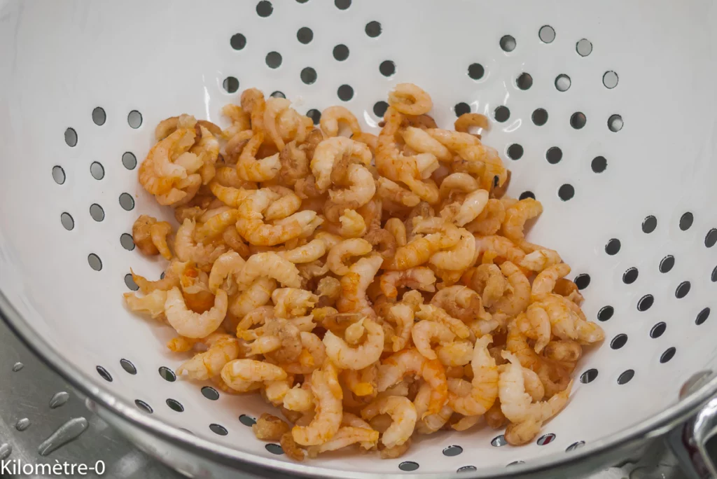 Salade de pointes d&rsquo;asperges aux crevettes grises - Étape 3