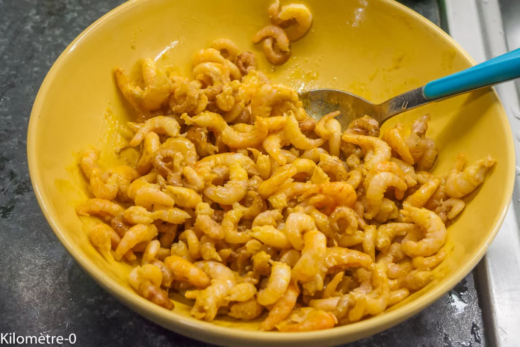 Salade de pointes d&rsquo;asperges aux crevettes grises - Étape 5