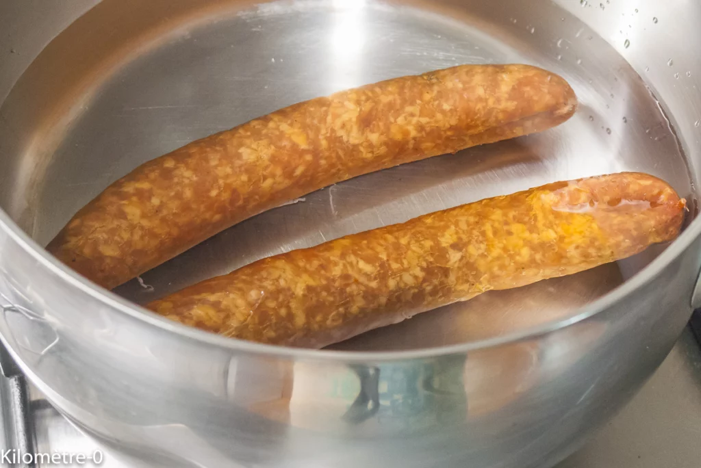 Omelette aux saucisses fumées - Étape 1