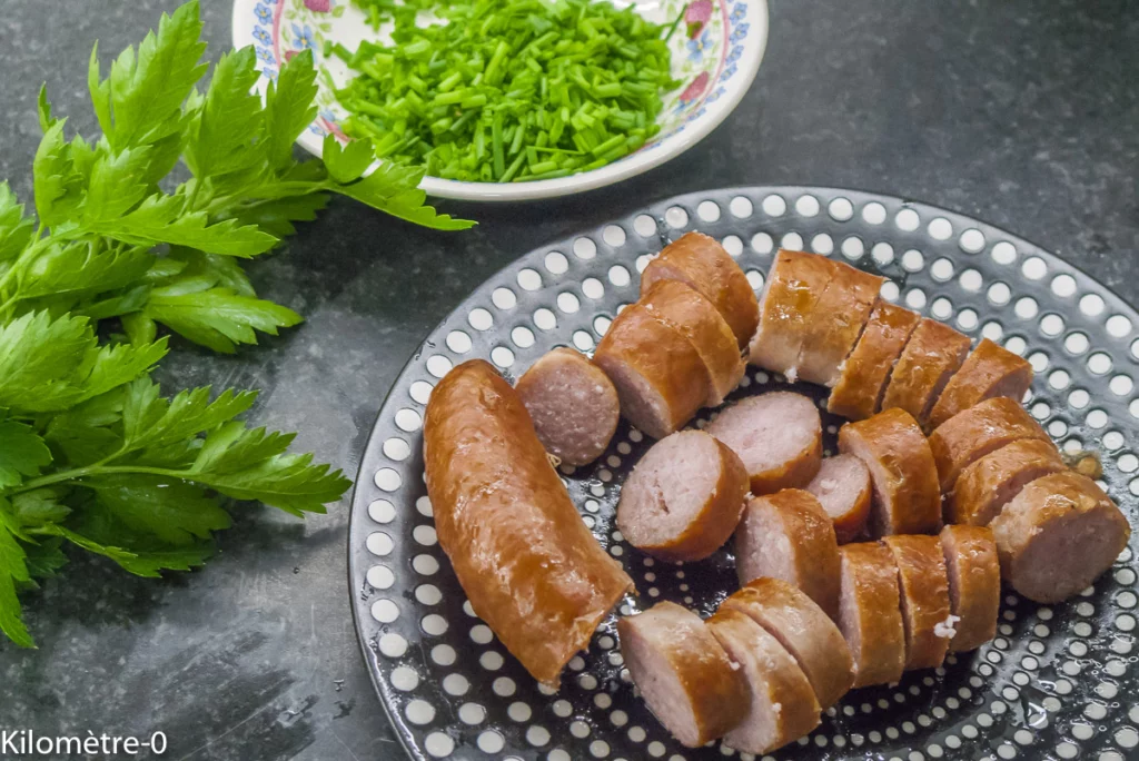 Omelette aux saucisses fumées - Étape 2