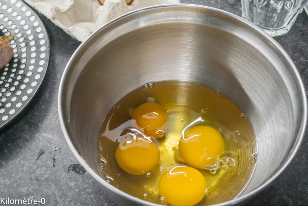 Omelette aux saucisses fumées - Étape 3