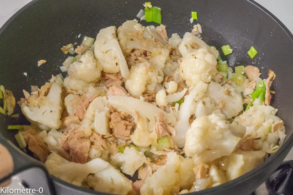 Poêlée de chou fleur au thon - Étape 5