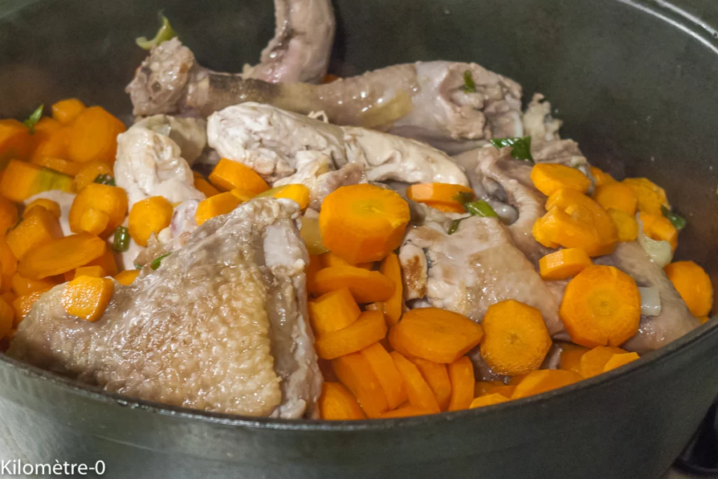 Pintade aux légumes printaniers (carottes et pommes de terre) - Étape 5