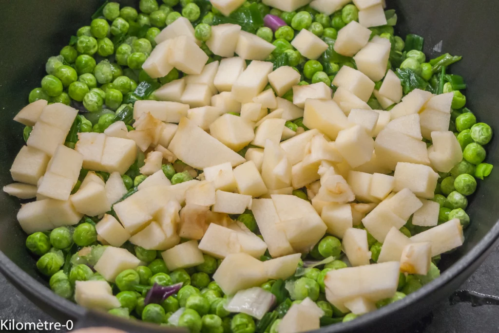 Boudins noirs aux petits pois et aux pommes - Étape 3