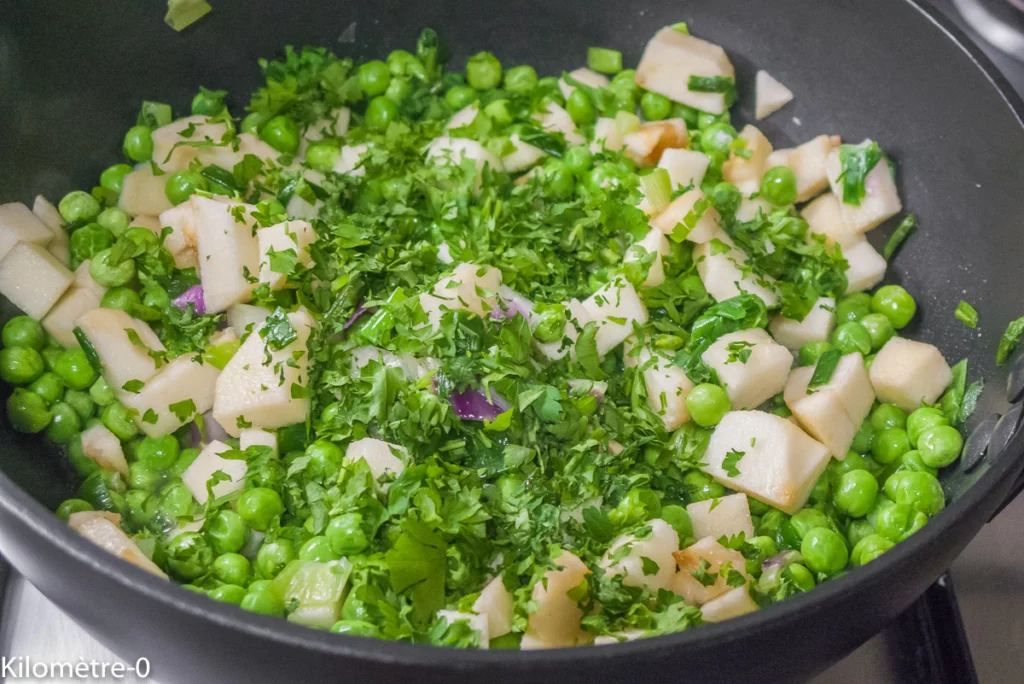 Boudins noirs aux petits pois et aux pommes - Étape 4