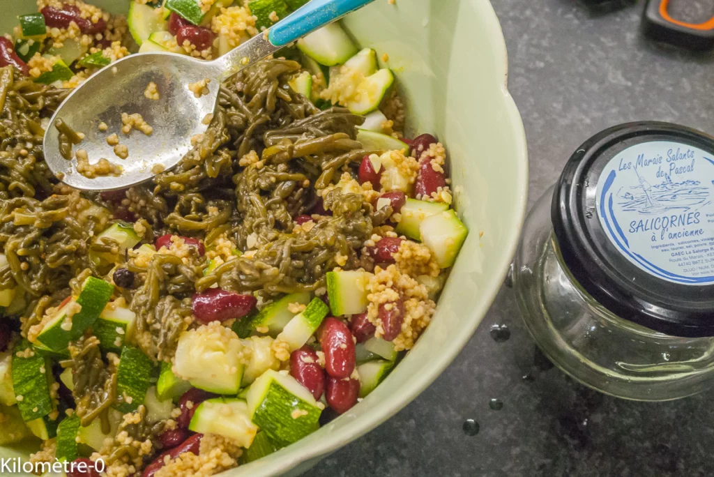 Salade de semoule aux haricots rouges, courgettes et salicornes - Étape 9