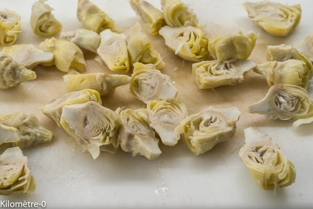 Noix de pétoncles tomate romarin aux artichauts - Étape 1