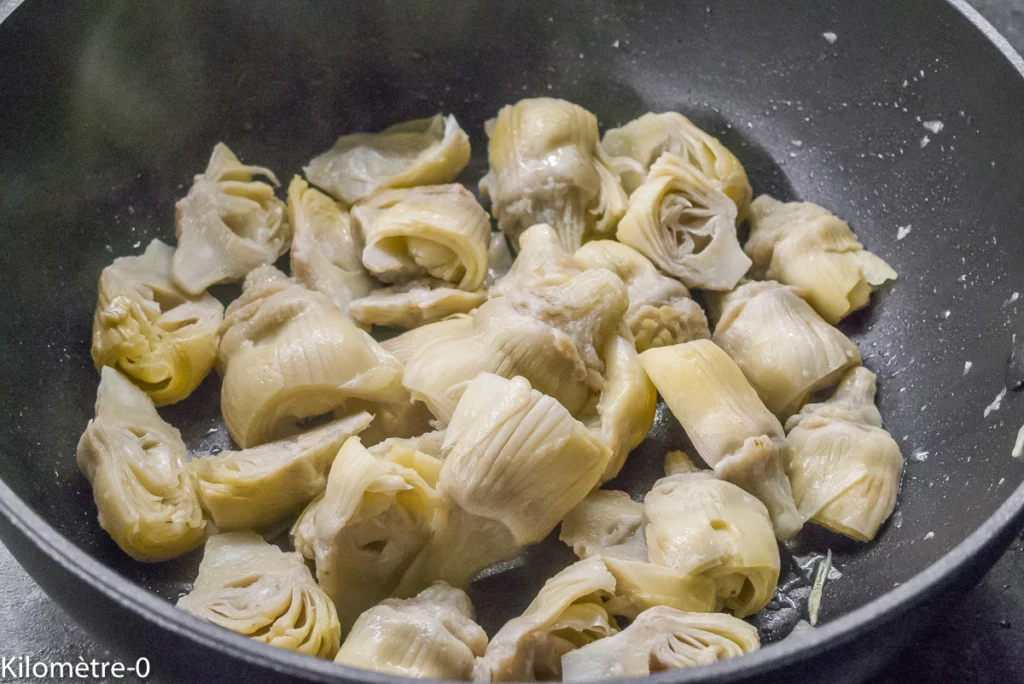 Noix de pétoncles tomate romarin aux artichauts - Étape 2