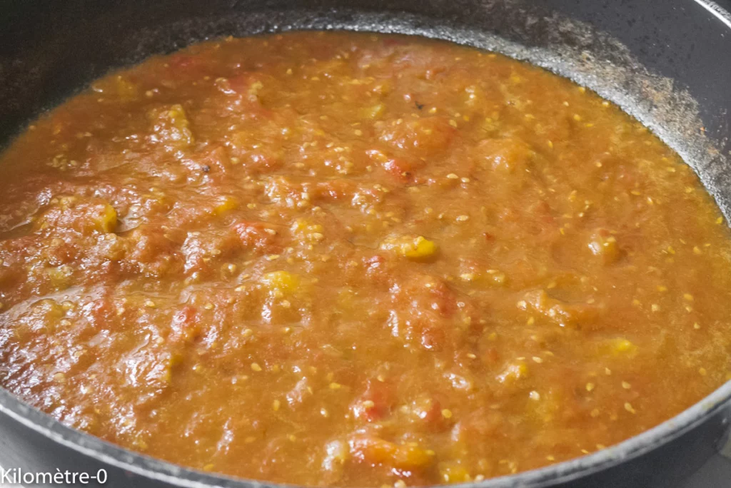 Poêlée de haricots plats aux tomates et à la chair à saucisses - Étape 6