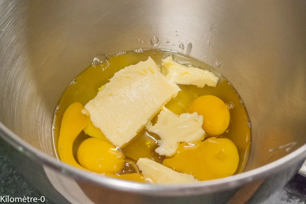Gâteau du matin au petit épeautre, aux framboises et à la noix de coco - Étape 1
