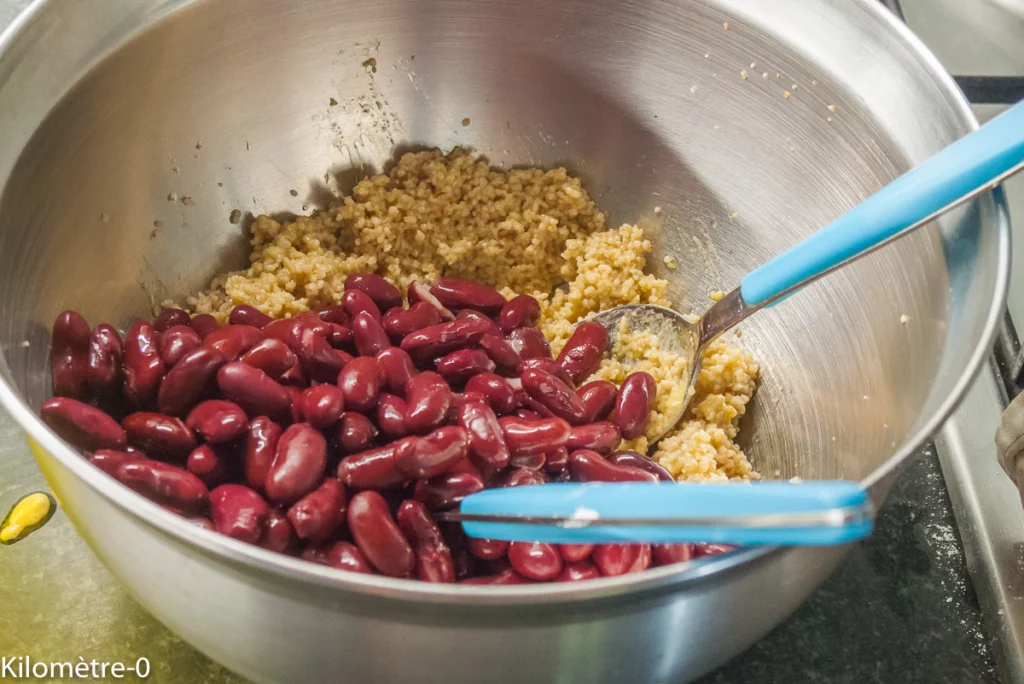 Salade de semoule et haricots rouges aux pointes d&rsquo;asperges et fines herbes - Étape 3