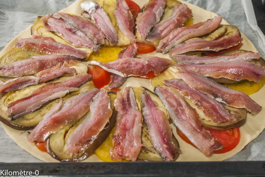 Tarte fine aux tomates, aubergines et sardines - Étape 8