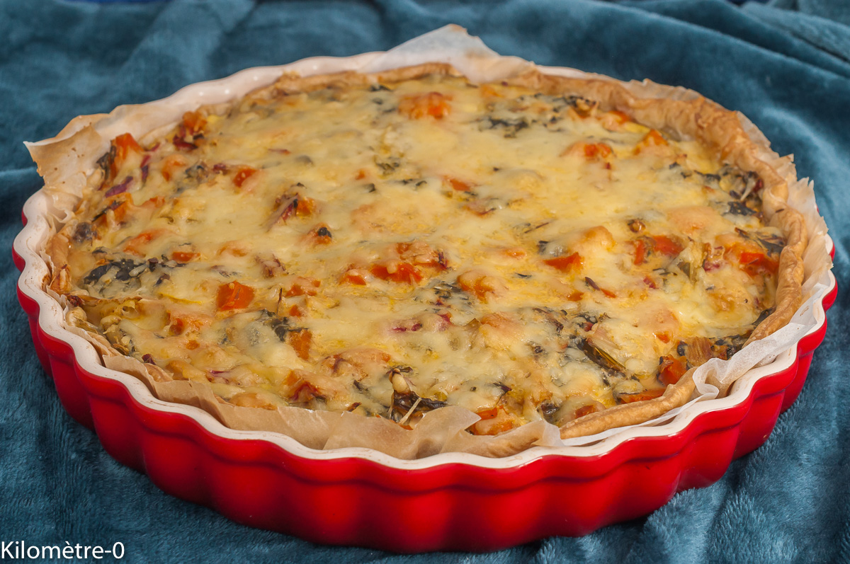 Photo de recette de quiche, tarte salée,  blettes, carottes, maquereaux, poissons, légumes, printemps, été, automne, facile, healthy, oeufs, fromage,  Kilomètre-0, blog de cuisine réalisée à partir de produits de saison et issus de circuits courts