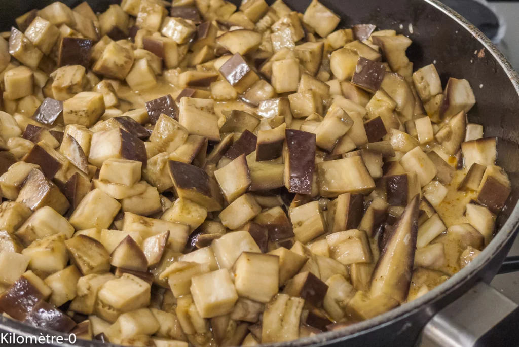 Curry d&rsquo;aubergines aux merguez - Étape 7