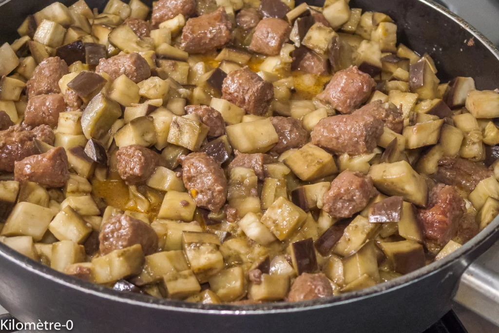 Curry d&rsquo;aubergines aux merguez - Étape 8