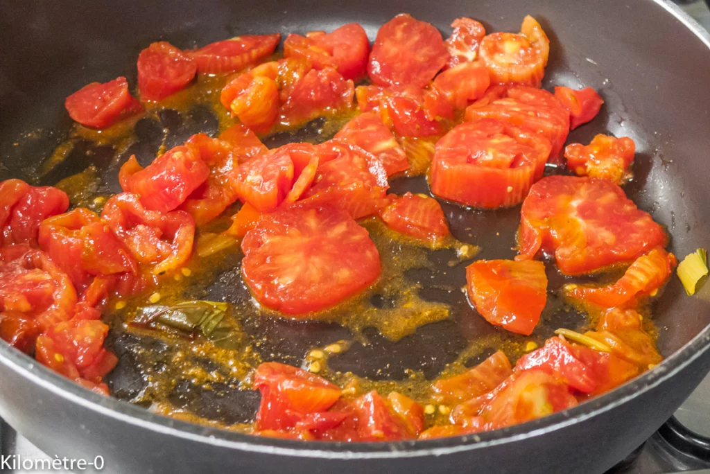 Pâtes aux haricots blancs, curry de blettes, oeufs pochés - Étape 4