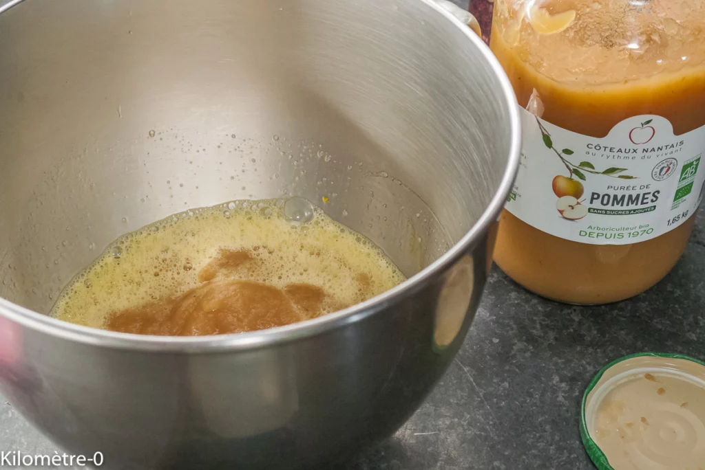 Gâteau du matin épeautre, compote de pommes et chocolat - Étape 3