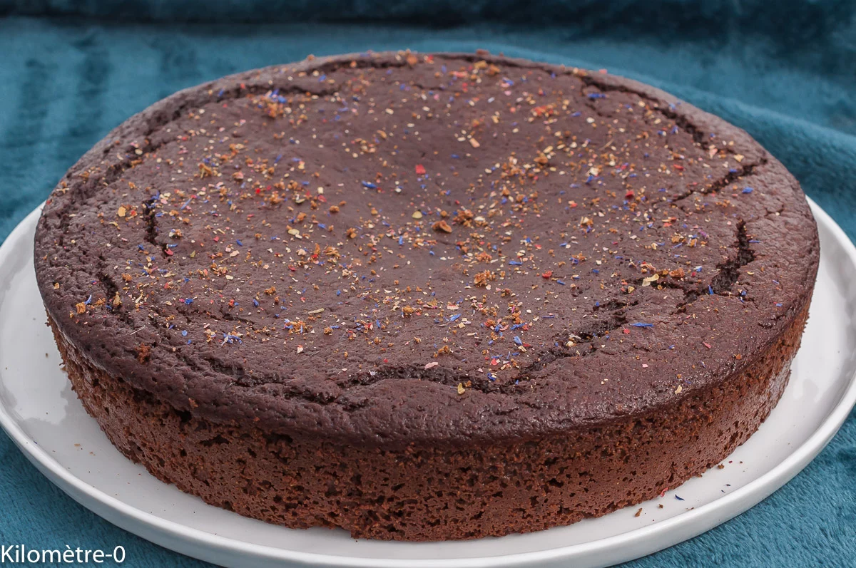 Photo de recette de moelleux, fondant, sans beurre, chocolat ,compote de pommes , facile, bio, rapide, gâteau, dessert, léger, Kilomètre-0, blog de cuisine réalisée à partir de produits de saison et issus de circuits courts