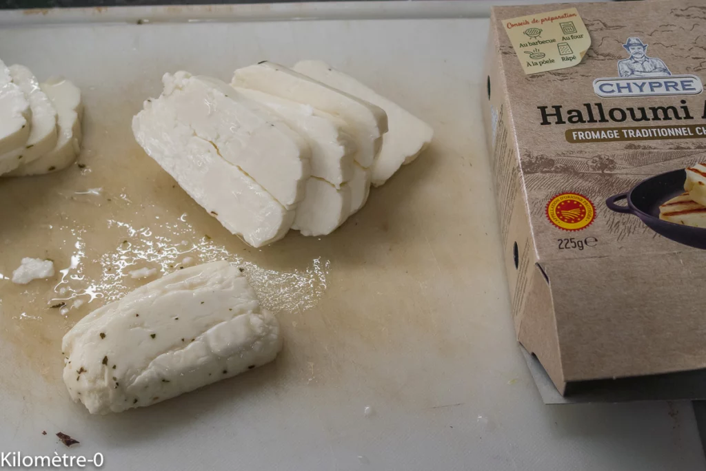 Salade de quinoa, haricots verts, tomates, halloumi et olives - Étape 6