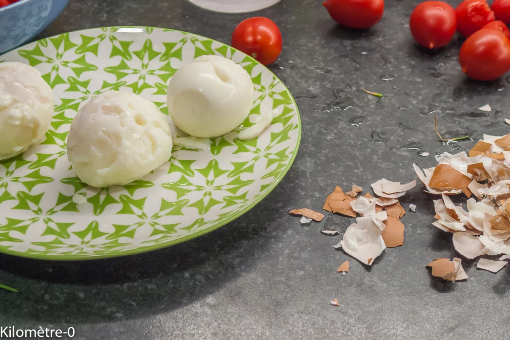 Baguette farcie au thon, œufs et tomates - Étape 2