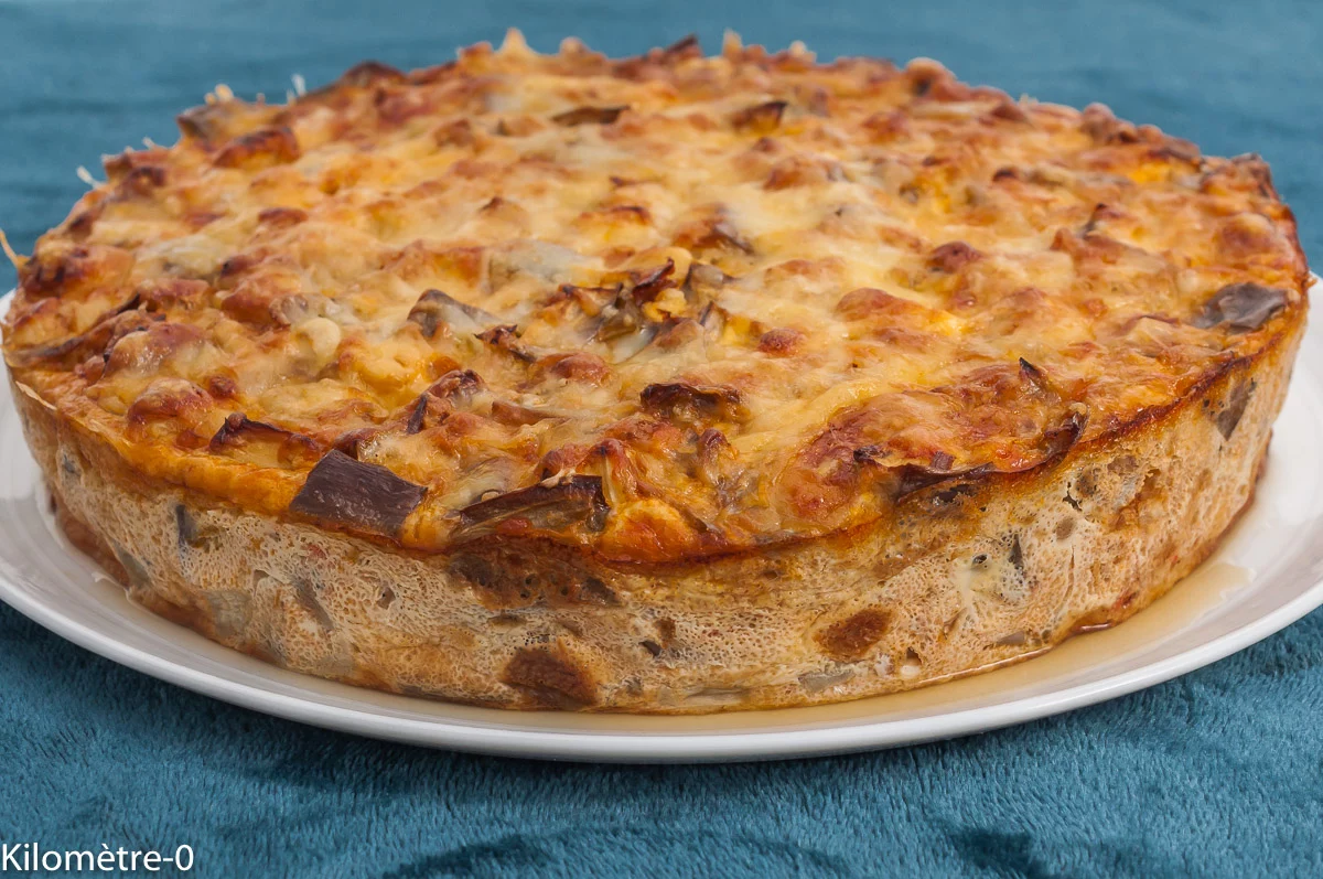 Photo de recette de clafoutis, aubergines, thon à la catalane, thon, facile, oeufs, recette protéinée, ricotta, fromage, flan salé, facile, économique, légumes, été, automne, bio, Kilomètre-0, blog de cuisine réalisée à partir de produits de saison et issus de circuits courts