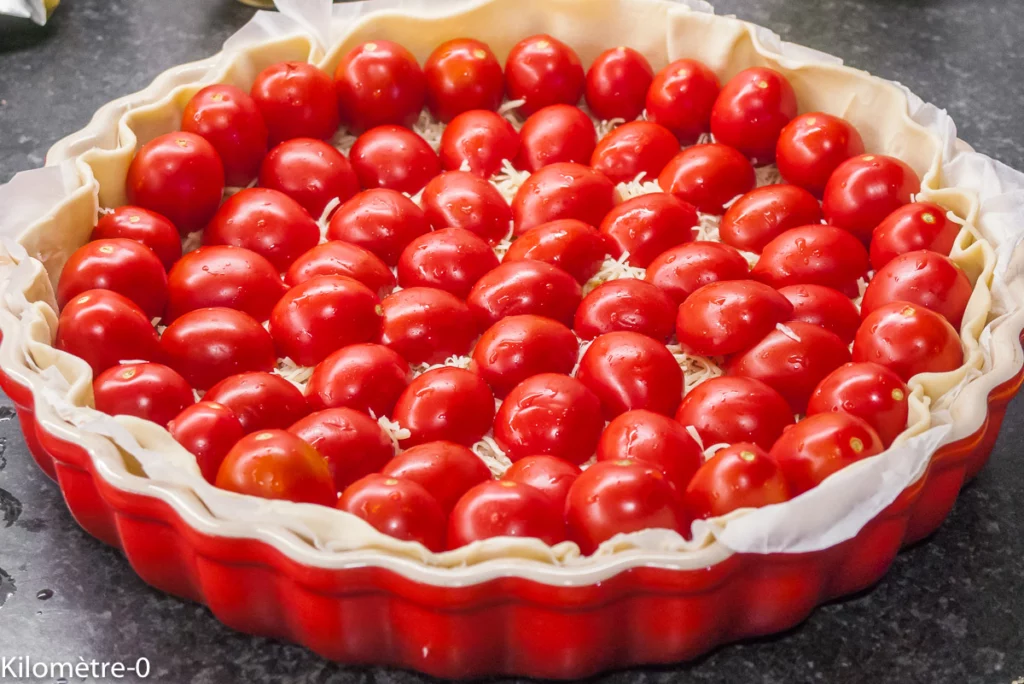Tarte tomates cerises à la moutarde et à l’emmental - Étape 4