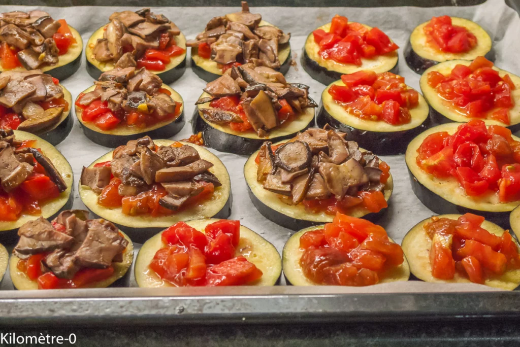 Pizza d&rsquo;aubergine, cèpes, tomate et mozzarella - Étape 1