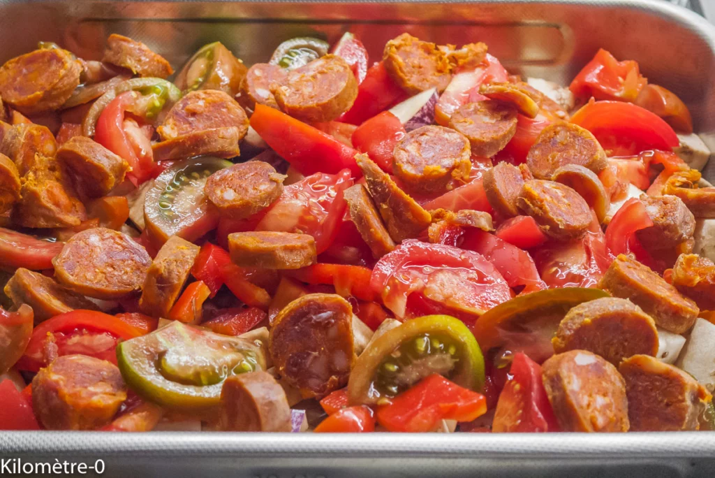 Poulet rôti au chorizo, légumes d&rsquo;été et fêta - Étape 6