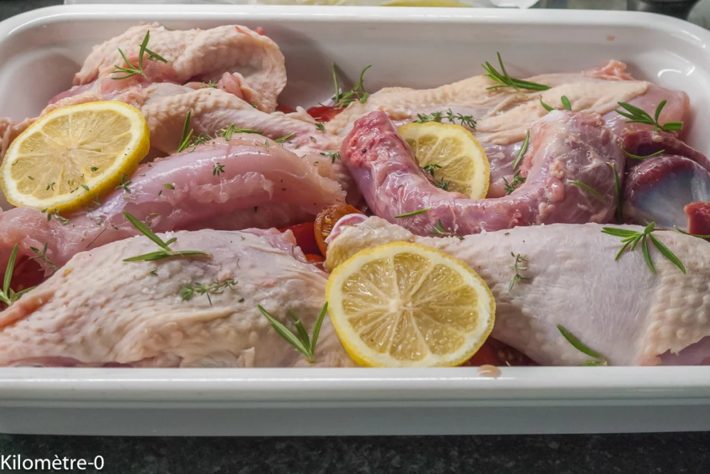 Poulet rôti aux tomates cerises, citron et olives - Étape 3