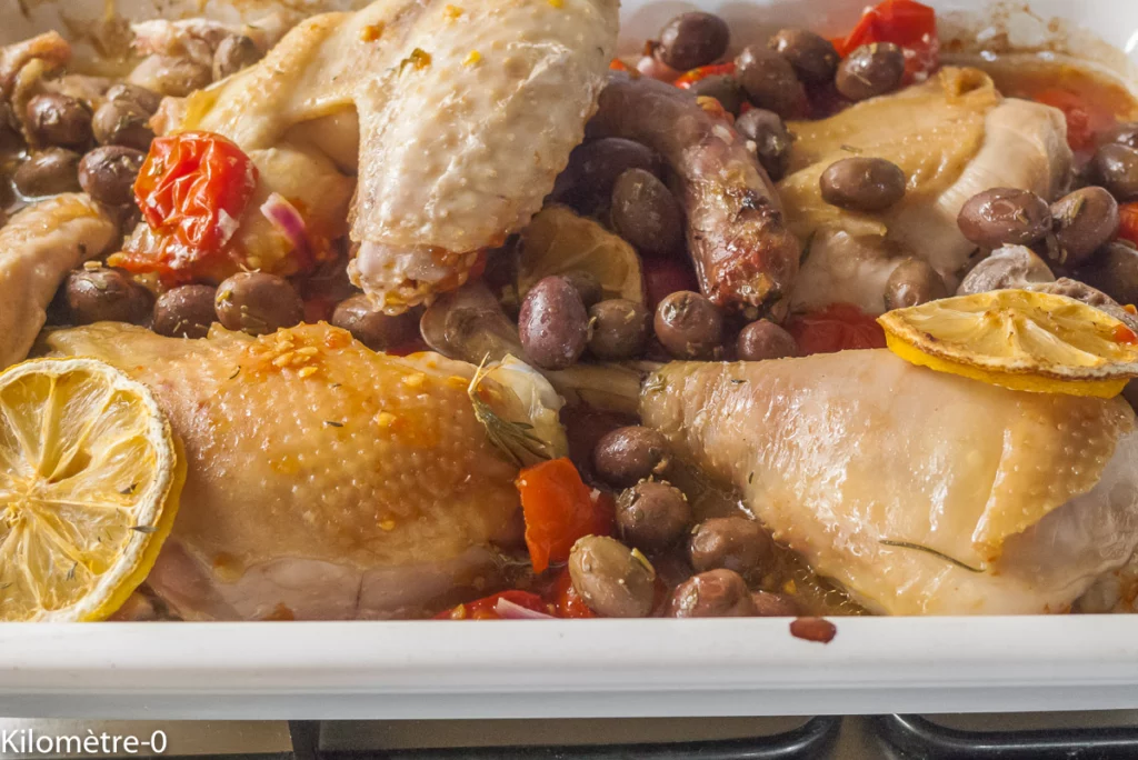 Poulet rôti aux tomates cerises, citron et olives - Étape 4
