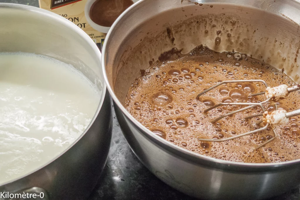 Oeufs au lait au chocolat, cuisson vapeur - Étape 3