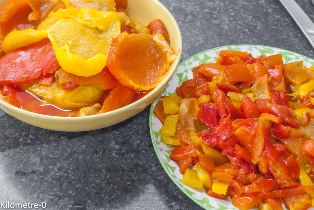 Frittata aux poivrons, haricots, olives et fêta - Étape 2