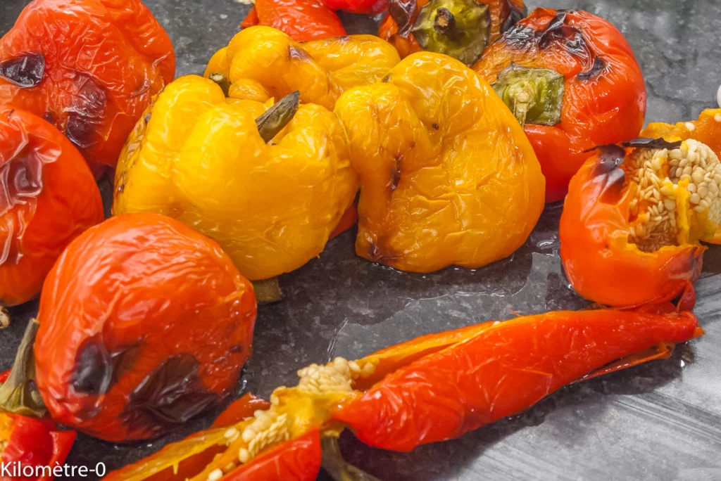 Frittata aux poivrons, haricots, olives et fêta - Étape 1