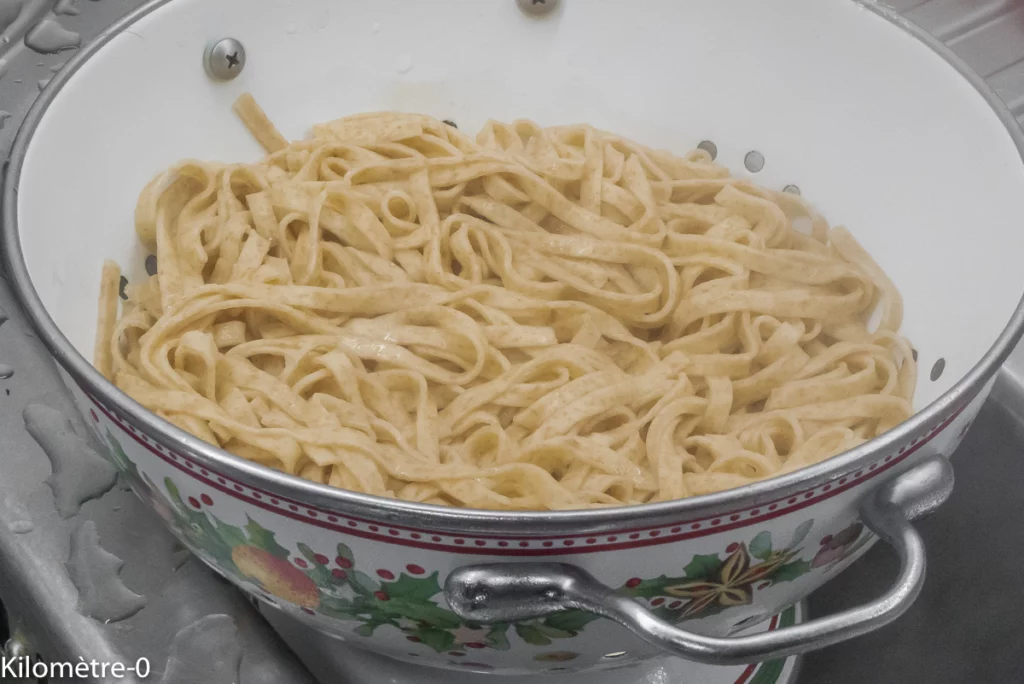 Pâtes aux poivrons, brocolis, chorizo et emmental - Étape 7