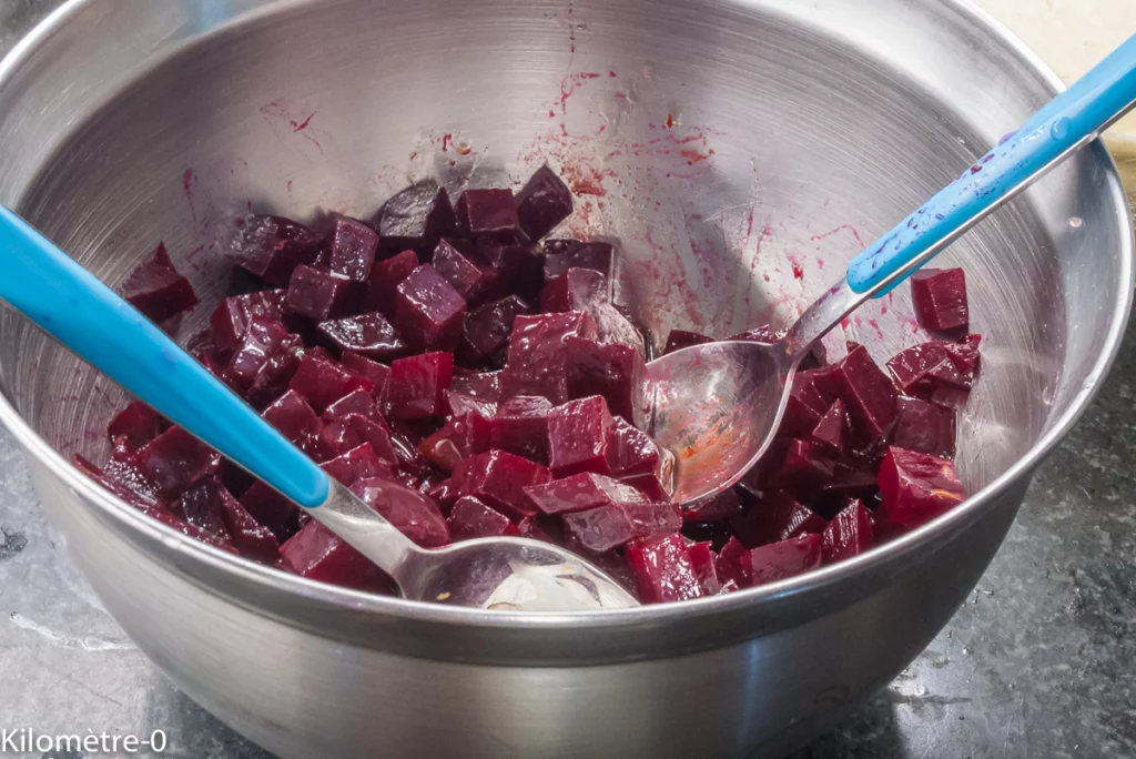 Salade de betteraves aux lentilles, radis et œufs durs - Étape 5
