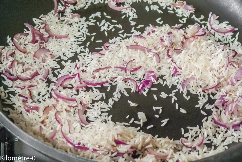 Poêlée de riz, potimarron, noisettes et halloumi - Étape 4