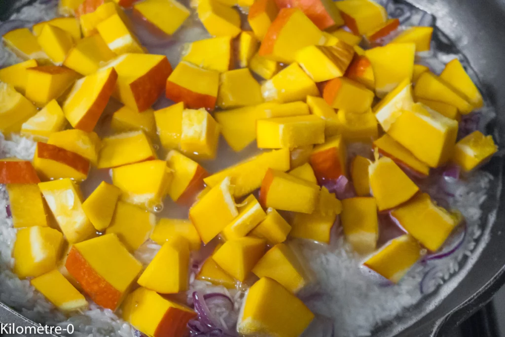 Poêlée de riz, potimarron, noisettes et halloumi - Étape 5