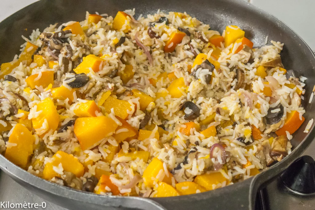 Poêlée de riz, potimarron, noisettes et halloumi - Étape 8