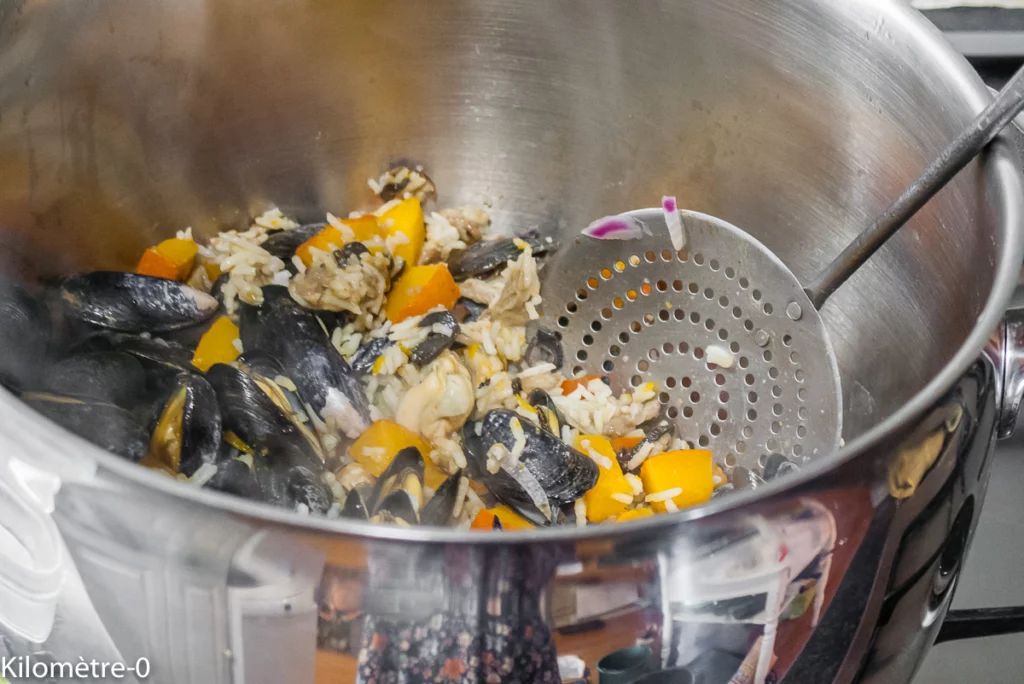 Moules au riz, potimarron et chorizo - Étape 11