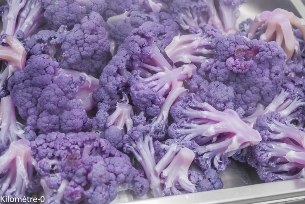 Pâtes aux chou fleur violet, œuf dur et emmental - Étape 2